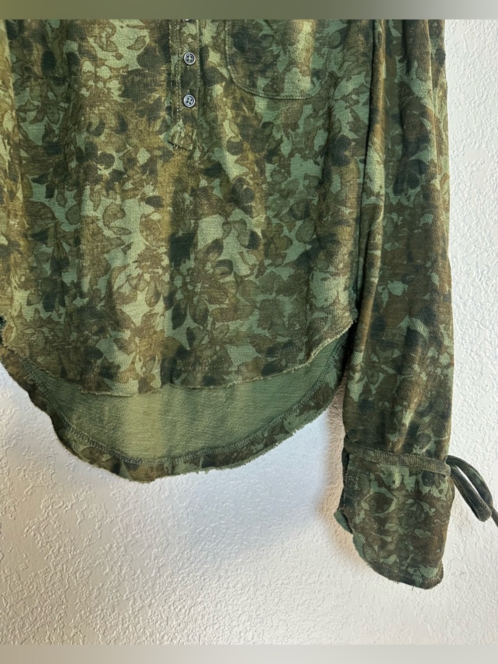 Pilcro Anthropologie Blouse Puff Longsleeve Boho Bohemian Green XXS - Picture 9 of 11